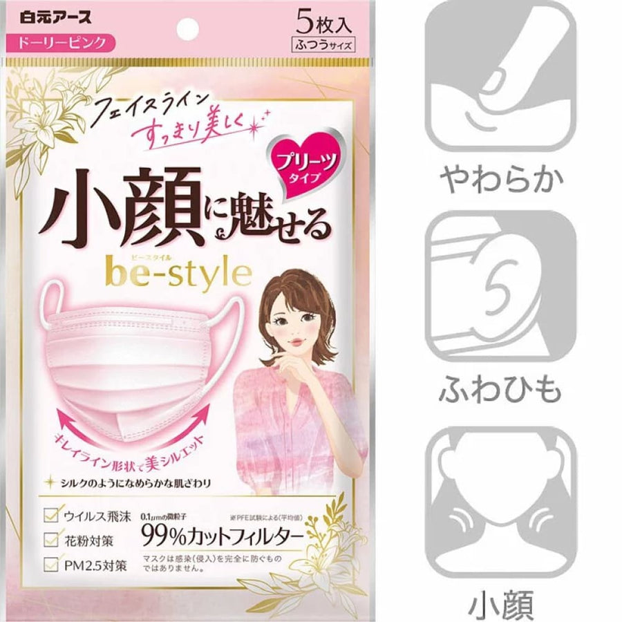 Hakugen Be-style Face Mask 5 pcs, Face Mask, stock, 白元牌