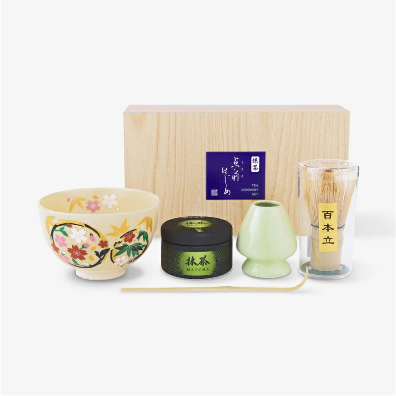 Itoen Authentic Tea Ceremony Starter Set — Oi Ocha Matcha 30g + Mino-Ware Bowl + Bamboo Whisk + Scoop + Whisk Holder
