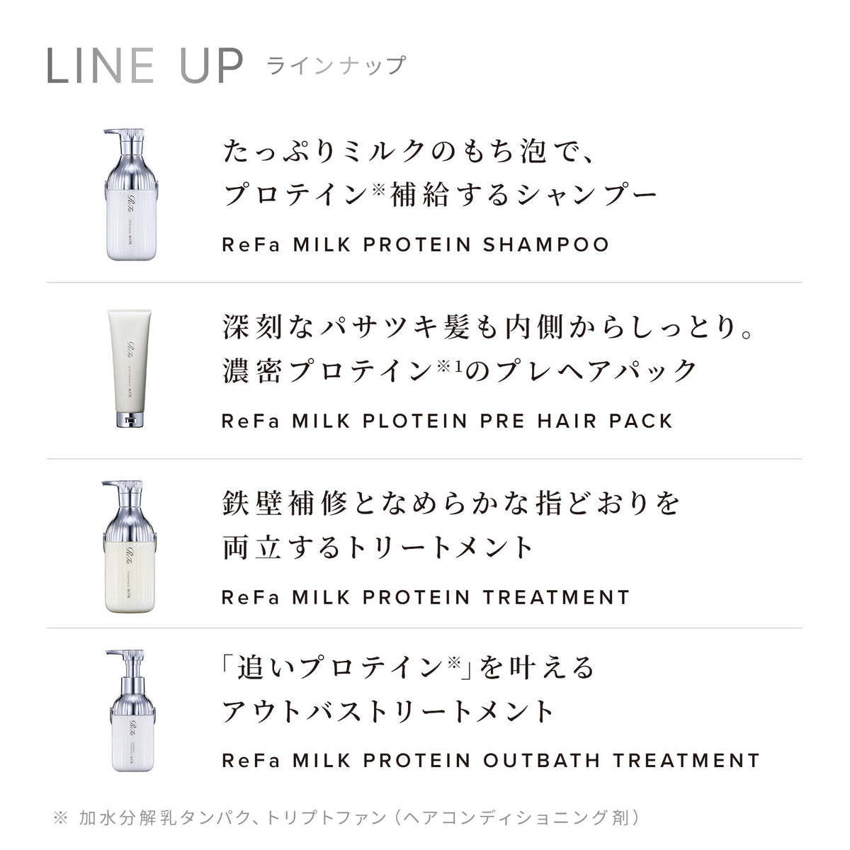 ReFa Milk Protein WHITE LINE Shampoo / Treatment 500mL / 500g