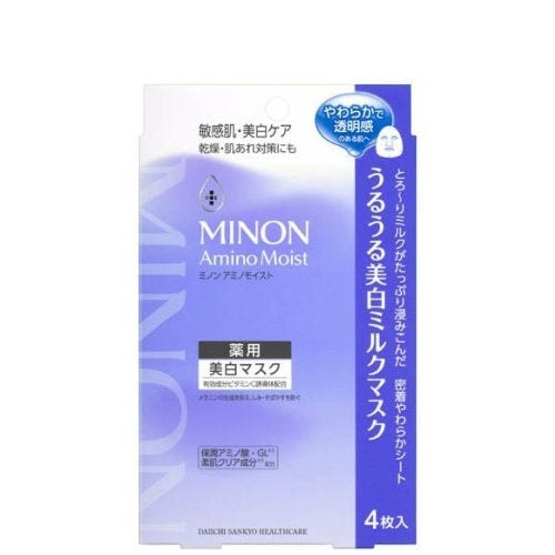 MINON Amino Moist Medicated Whitening Milk Mask 20mL × 4