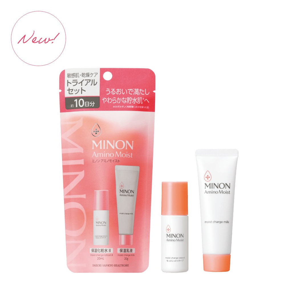MINON Amino Moist Trial Set — Lotion II 20mL + Milk 20g (approx. 10 days)