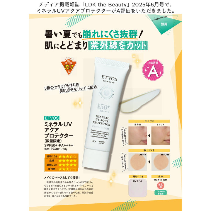 ETVOS Mineral UV Aqua Protector SPF50 PA++++ 30g