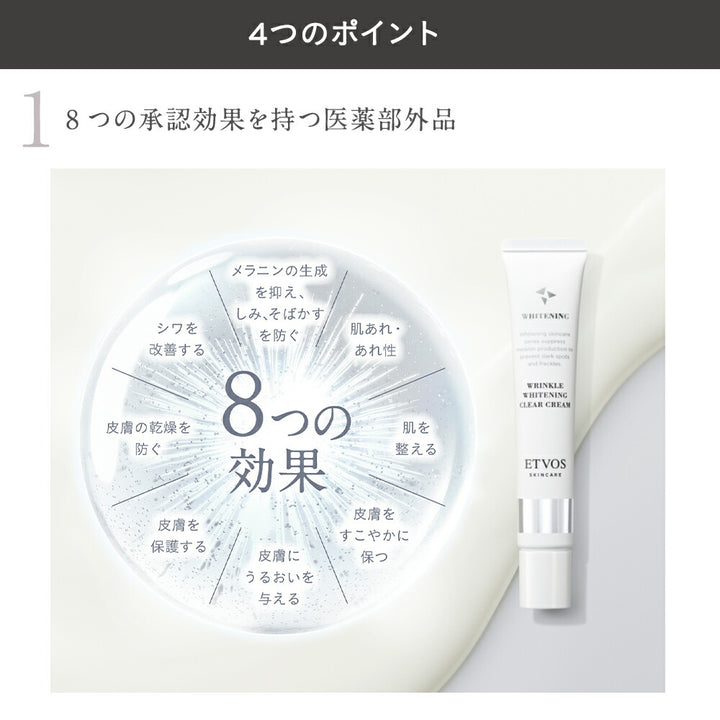 ETVOS Medicated Wrinkle Whitening Clear Cream 30g
