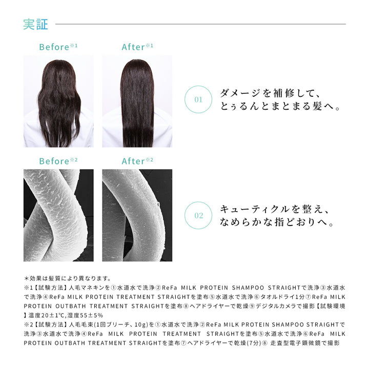 ReFa Milk Protein STRAIGHT LINE Shampoo/Treatment 500g/500mL